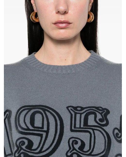 Max Mara Gray Chic Dropped Shoulder Sweater