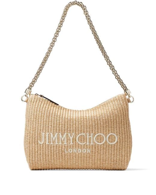 Bolso de hombro Callie con logo bordado Jimmy Choo de color Natural