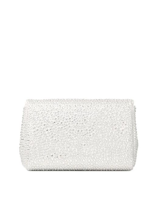 Jimmy Choo White Mini Sac Soft Bow À Ornements En Cristal