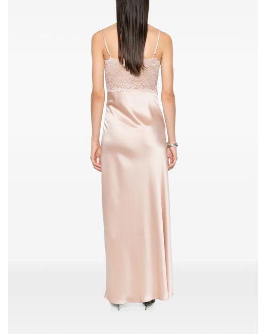 AYA MUSE White Myra Lace-Panel Maxi Dress