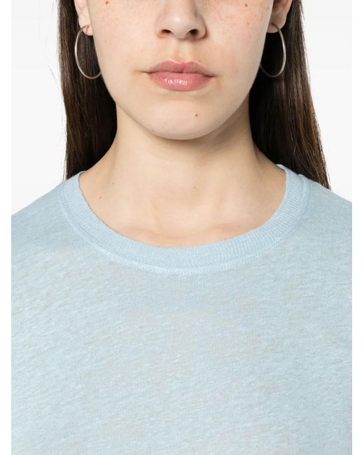 IRO Blue Third Short-Sleeve Linen T-Shirt