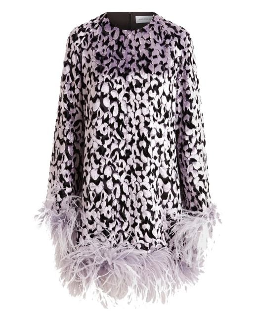 16Arlington Hodi Mini-Jurk Met Veren in het White