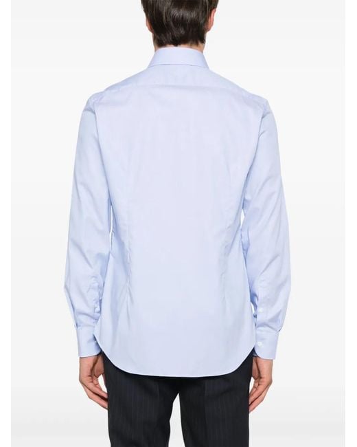 Corneliani Blue Mini-Checked Shirt for men