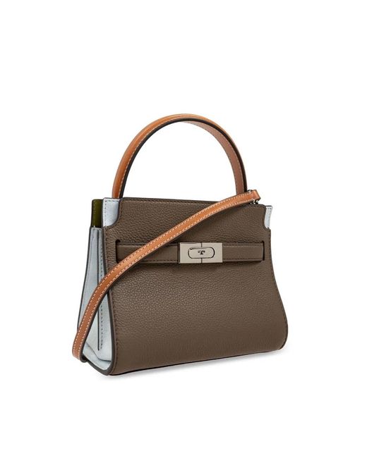 Tory Burch Brown Lee Radziwill Pebbled Leather Bag