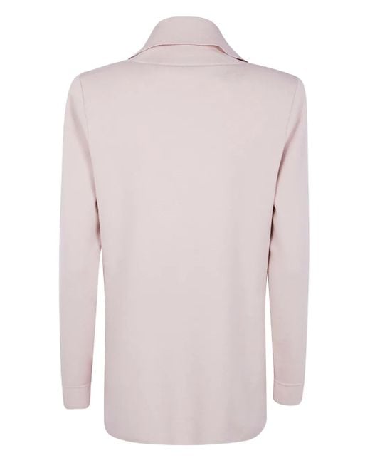 D.exterior Pink Ribbed-Pocket Wool Jacket