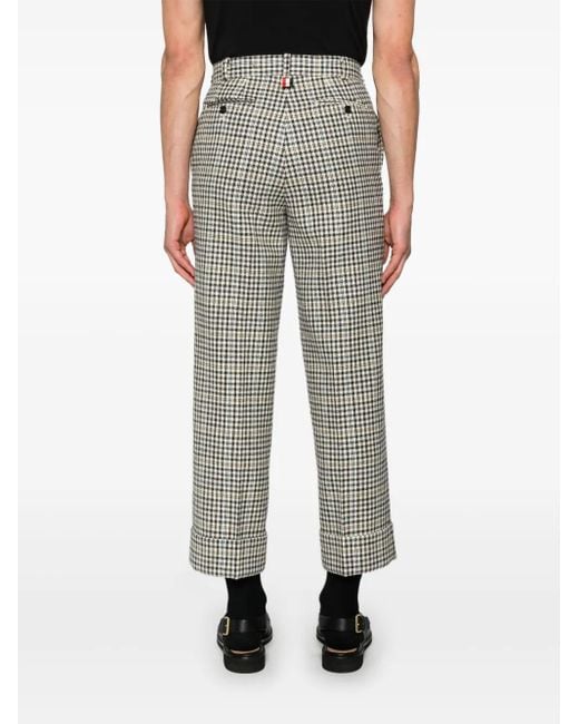 Thom Browne Gray Gunclub-Check Tweed Trousers for men