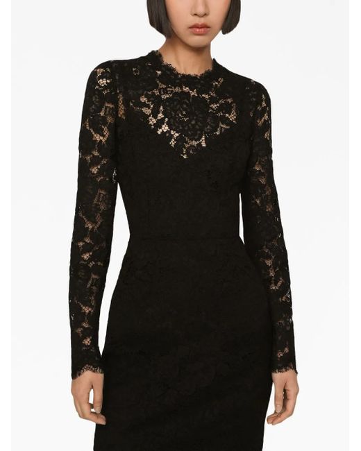 Abito Midi A Fiori di Dolce & Gabbana in Black