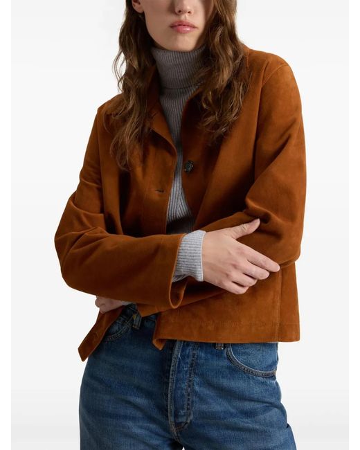 Woolrich Brown Veste Légère En Daim