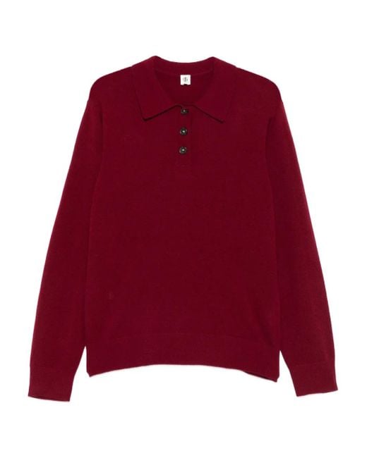 THE GARMENT Red Como Button-Fastening Polo Top