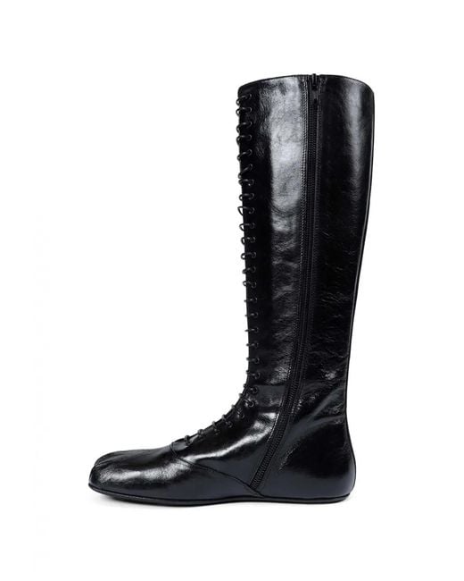 Ann Demeulemeester Black Ysha Squared Lace-Up High Boots
