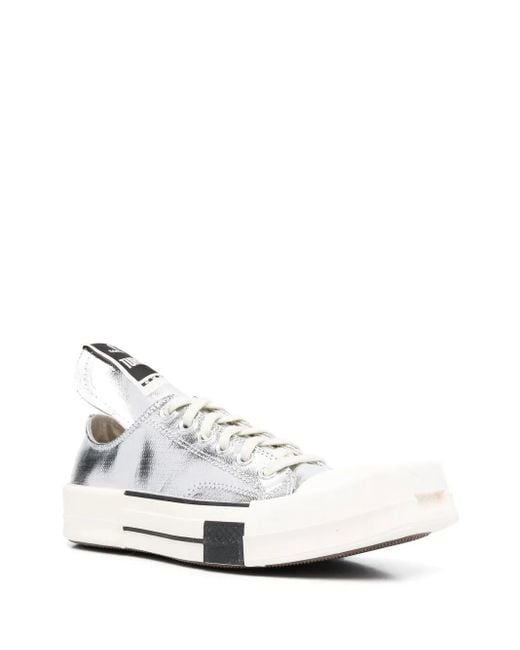 Converse White X Dark Shadow Lacquered Low-top Sneakers