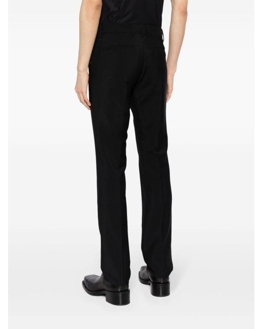 Givenchy Black Pleat-detail Straight-leg Trousers for men