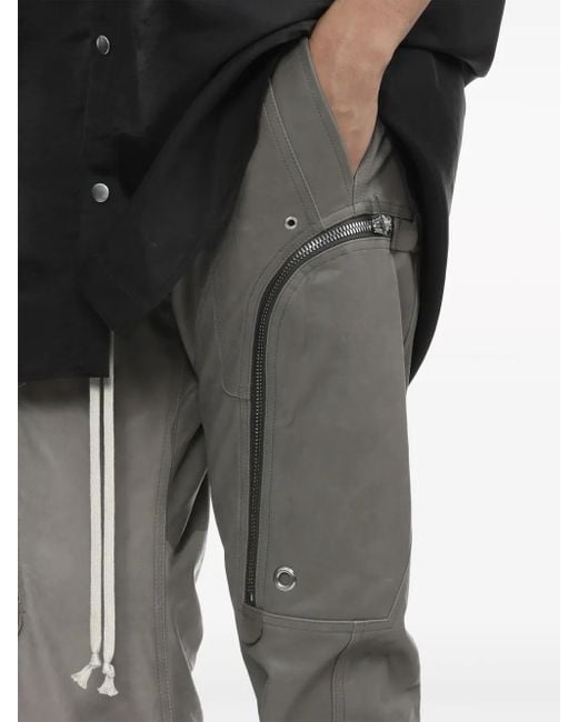 Rick Owens Gray Bauhaus Tapered Cargo Trousers for men