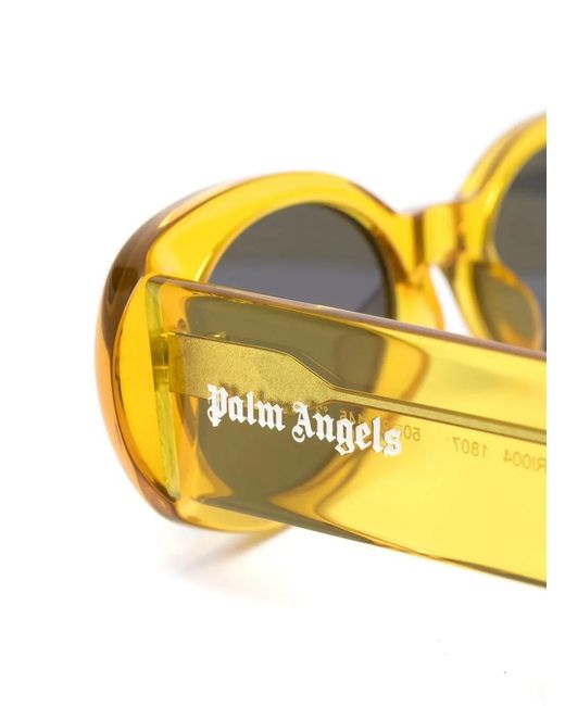 Palm Angels Yellow Spirit Oval-Frame Sunglasses