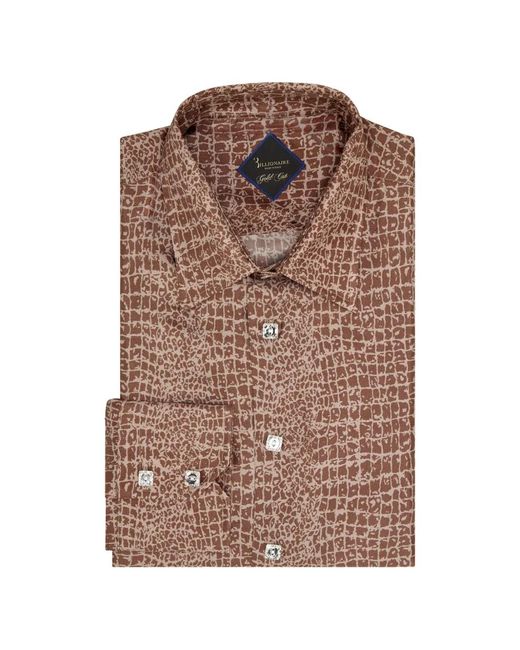 Billionaire Brown Blouse À Imprimé Peau De Serpent for men