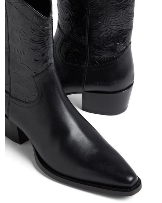 DSquared² Black City Nights Cowboy Boots for men