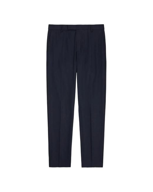 Sunspel Blue Pressed-Crease Textured Trousers for men