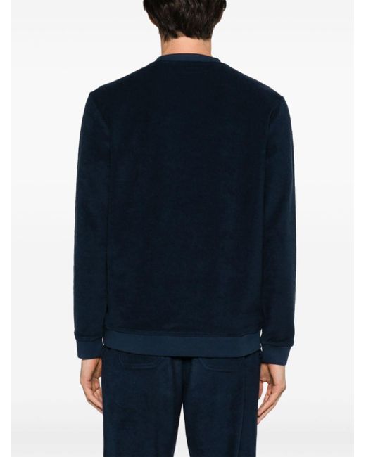Zanone Blue Towelling Cotton Sweatshirt for men