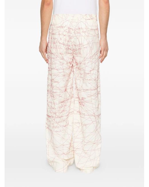 Kidsuper White Scribbled Printed Trousers for men