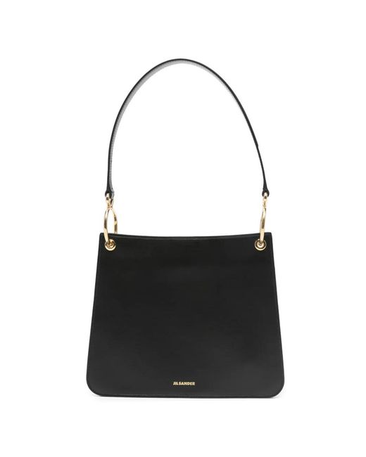 Jil Sander Black Leather Tote Bag