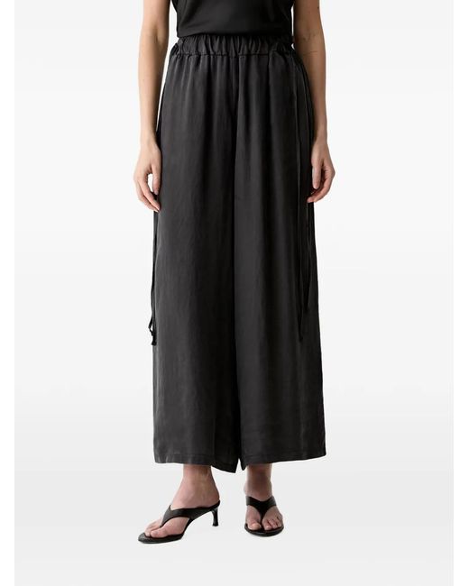 ViCOLO Black Elasticated Drawstring-Waist Trousers