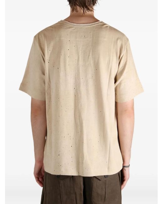Ziggy Chen Natural Speckled Cotton T-Shirt for men