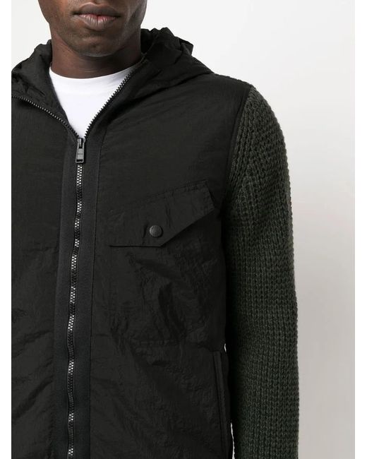 Boss Black Hooded Contrast-Panel Jacket for men