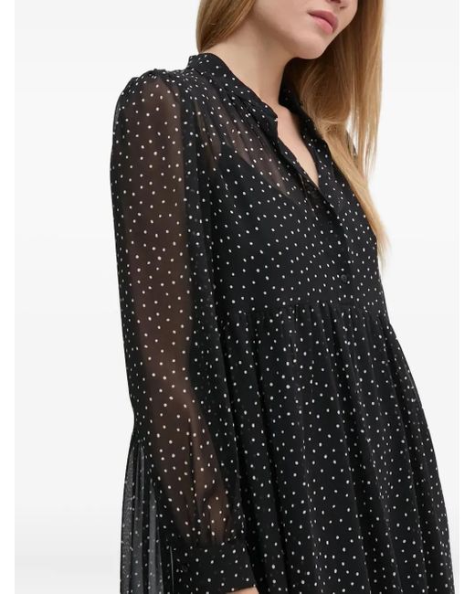 Sisley Black Polka-Dot Midi Dress