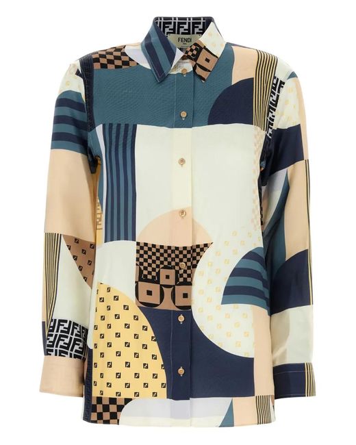 Fendi Blue Patterned Shirt