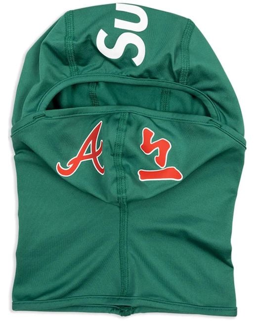 Supreme Green X Mlb Kanji Teams Atlanta Braves "Light Pine" Lightweight Balaclava