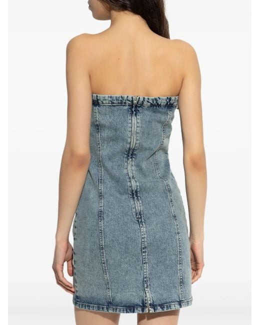 Gestuz Blue Nielle Denim Strapless Dress