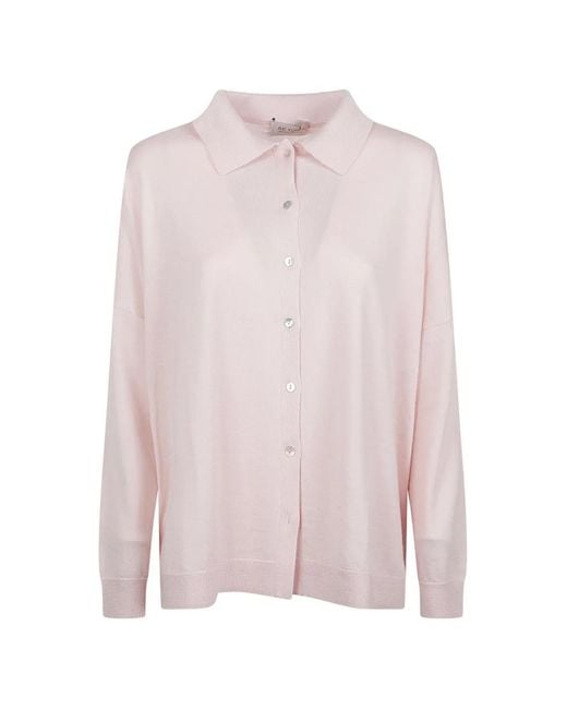 Be You Pink Buttoned Collared Cardigan