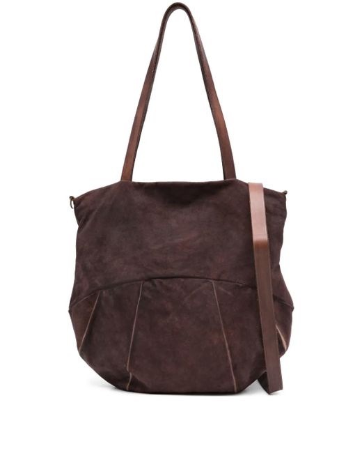Grand Sac Cabas En Daim shotof en coloris Brown