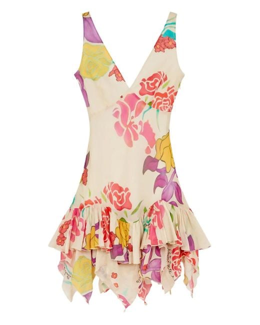 Donde Esteban Pink Floral-Print Mini Dress