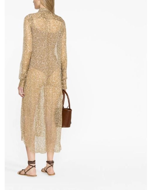 Robe En Soie À Coupe Mi-Longue Ermanno Scervino en coloris Natural