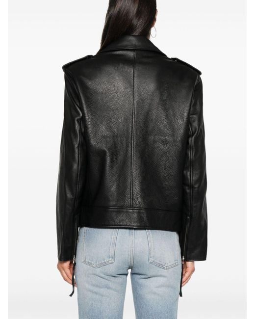 Remain Black Leather Biker Jacket