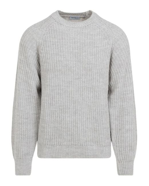 Jersey de canalé con cuello redondo Carhartt de hombre de color Gray