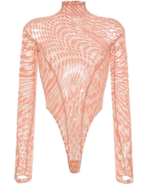 Body con estrella estampada Mugler de color Pink
