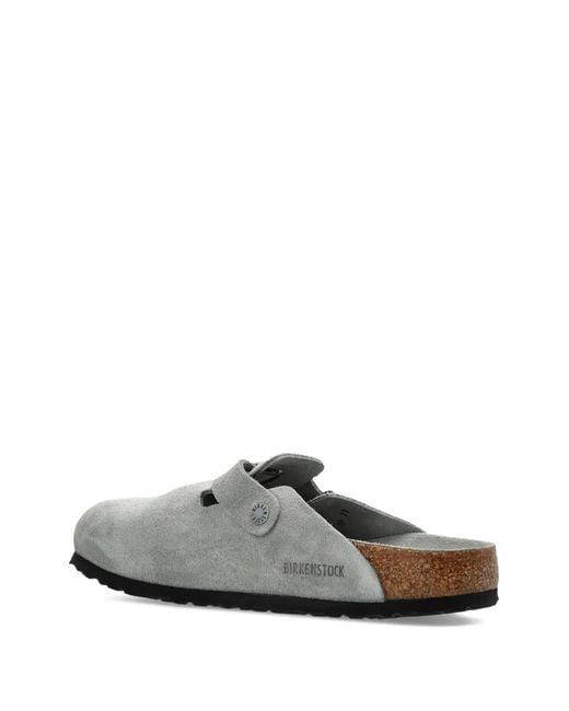 Birkenstock White Boston Buckle-Fastening Sandals