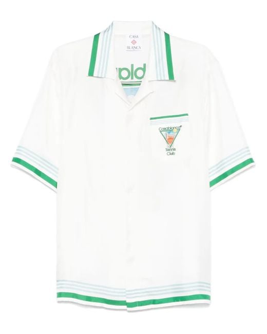 Casablanca Weißes Kubanisches Kragenhemd Mit Tasche in White für Herren
