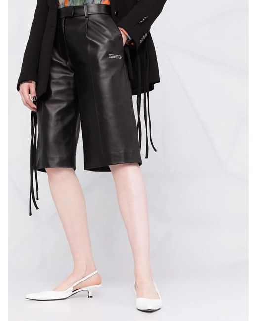 Off-White c/o Virgil Abloh Black Leather Tailored Shorts