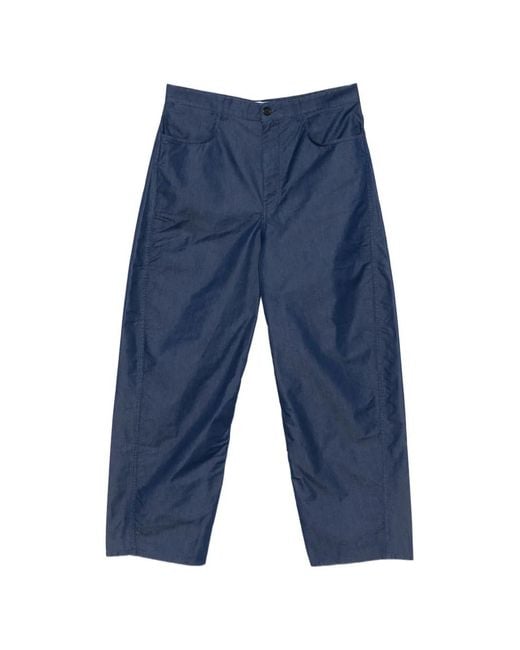 Givenchy Blue Logo-Print Belt-Loop Trousers for men