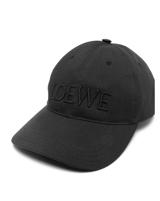 Loewe Black Logo Canvas Baseball Cap for men