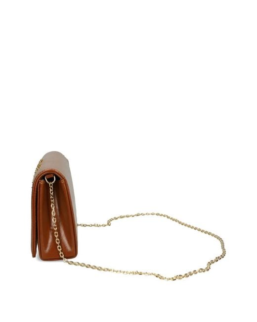 Love Moschino Brown Studded Chain Cross Body Bag