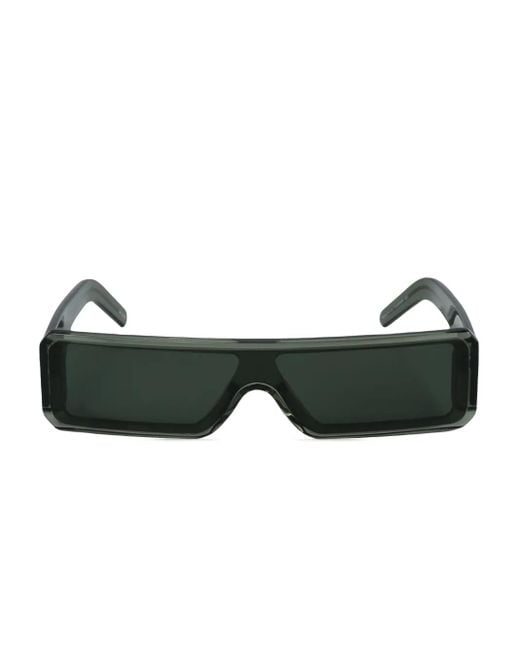 Rick Owens Green Geth Rectangle-Frame Sunglasses