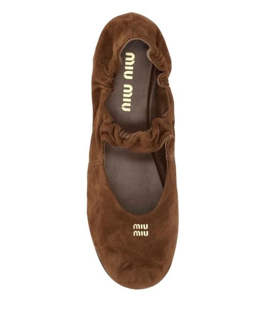 Miu Miu Brown Flat Shoes