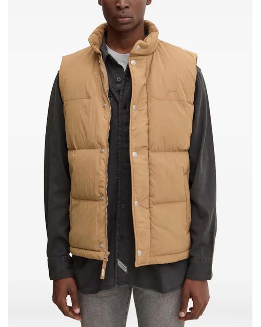 Levi's Black Rockridge Buttoned Quilted Gilet for men
