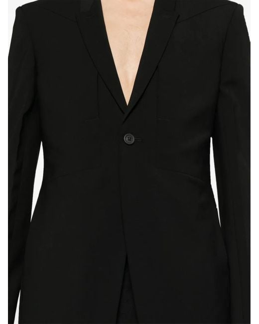 Rick Owens Black Fogpocket Soft Wool Blazer for men