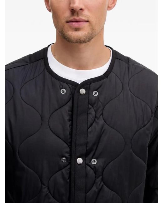 Alpha Industries Black Quilted-Finish Long-Sleeve Jacket for men