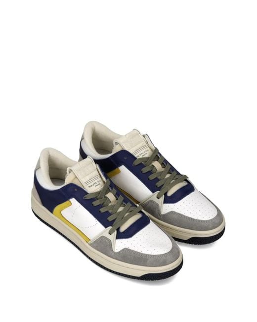 Philippe Model Blue Panelled Sneakers for men